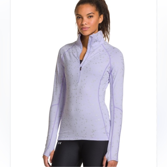 Under Armour ColdGear Cozy Shimmer 1/2 Zip Lilac Jacket Size Small - Picture 1 of 6